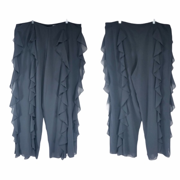 Gray ruffle As-Hro XXL lined dress pant. - Picture 1 of 10
